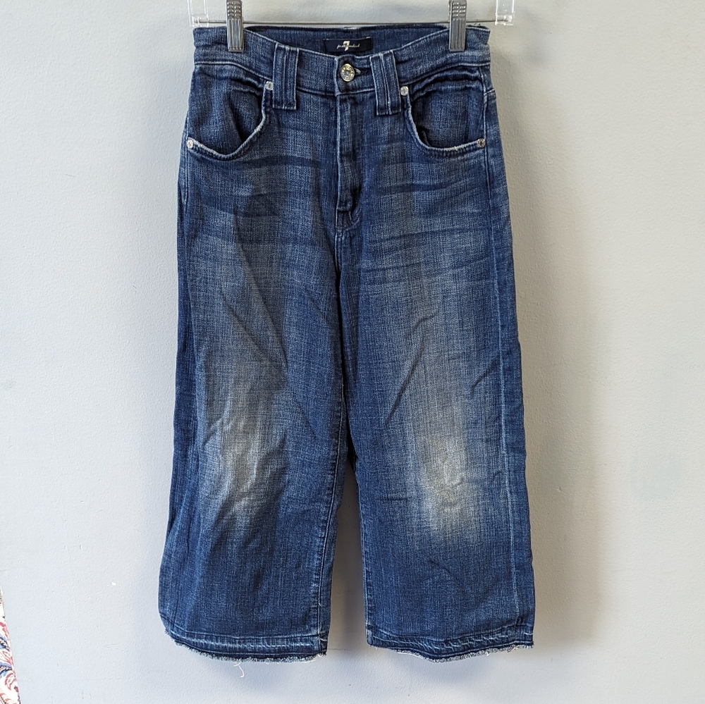 7 For All Mankind Wide Leg Cropped Jeans 25 - Picture 2 of 6